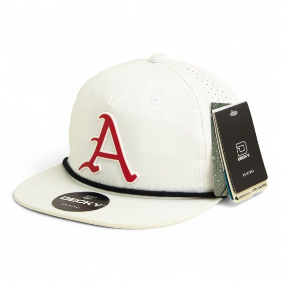 Arkansas Razorbacks Baseball Script A 3D Perforated Rope Hat- White/ Black - Picture 1 of 3